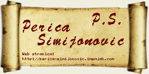 Perica Simijonović vizit kartica